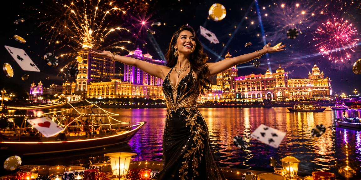 Pemainan poker dengan latar belakang Genting Highlands yang menarik