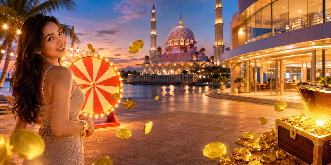 Slot dengan tema rolet dan roda keberuntungan bersama grafik berkelas